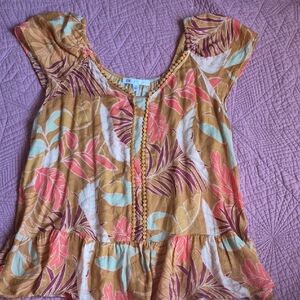 DR2 Multicolor Leaf Print Blouse☀️☀️